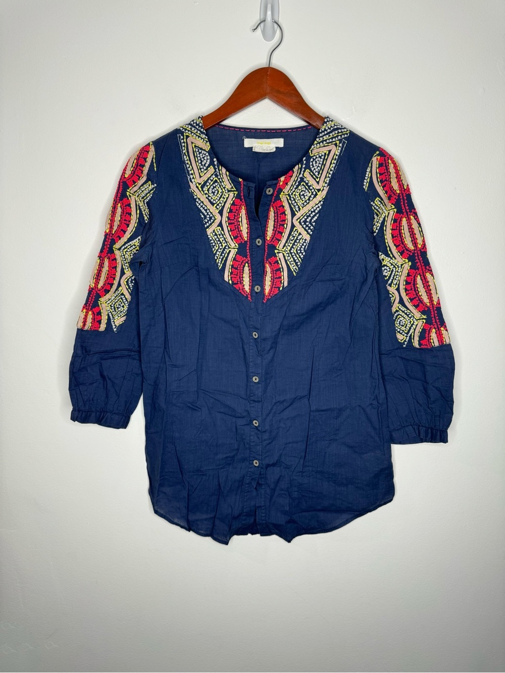 heihei Button Down Navy Blue Cotton Women’s 4